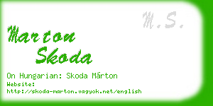 marton skoda business card