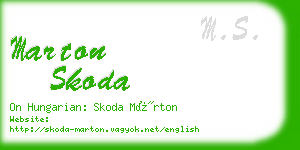 marton skoda business card